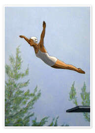 Wall art print Diver with trees - Sarah Morrissette