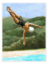 Wall art print Diver above lake - Sarah Morrissette