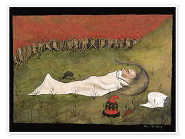 Wall art print King Hobgoblin Sleeping - Hugo Simberg