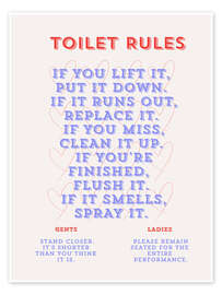 Poster Toilet Rules - Typobox