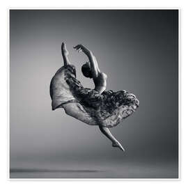Wall art print Ballerina jumping high - Johan Swanepoel