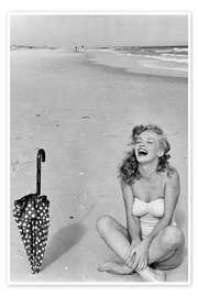 Poster Marilyn Monroe at the beach - Celebrity Collection