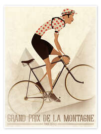 Poster Vintage cyclist mountain classification - Wyatt9