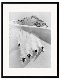 Framed art print Vintage downhill race in the swiss alps - Vintage Ski Collection