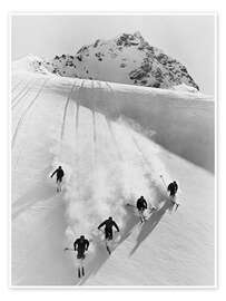 Wall art print Vintage downhill race in the swiss alps - Vintage Ski Collection