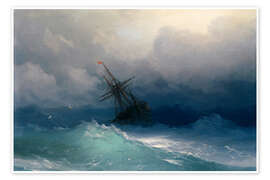 Wall art print Ship at heavy sea - Ivan Konstantinovich Aivazovsky
