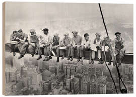Wood print Lunch atop a Skyscraper