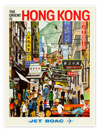 Wall art print Hong Kong - Jet BOAC - Vintage Travel Collection
