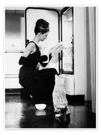 Wall art print Breakfast at Tiffany's, Audrey and the Fridge