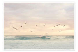 Wall art print Seagulls above the Ocean Waves - Sisi And Seb