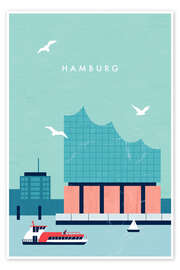 Wall art print Illustration of Elbphilharmonie, Hamburg - Katinka Reinke