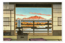 Poster Morning at Hot Spring Resort in Arayu - Kawase Hasui