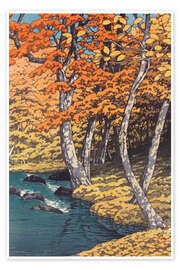 Wall art print Autumn at Oirase - Kawase Hasui