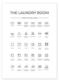 Wall art print The Laundry Room - Washing Symbols - Typobox
