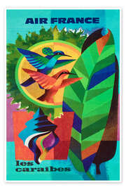 Wall art print Air France, Caribbean (French) - Vintage Travel Collection