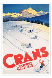 Wall art print Crans-Montana (French) - Vintage Ski Collection