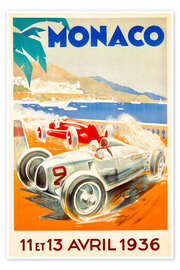 Wall art print Grand Prix of Monaco 1936 (French) - Vintage Travel Collection