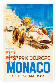 Wall art print Grand Prix of Monaco, 1963 (French) - Vintage Travel Collection