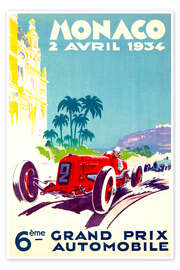 Wall art print Grand Prix of Monaco 1934 (French) - Vintage Travel Collection