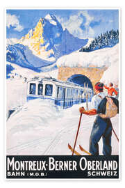 Wall art print Montreux, Bernese Oberland (German) - Vintage Ski Collection