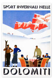 Wall art print Dolomiti (Italian) - Vintage Ski Collection