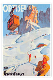 Wall art print Ortisei - Val Gardena - Vintage Ski Collection