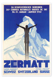 Wall art print Zermatt - Vintage Ski Collection