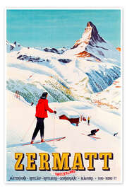Wall art print Zermatt - Vintage Ski Collection