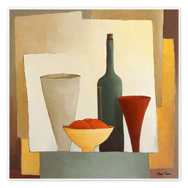 Wall art print Still life with wine - Hans Paus