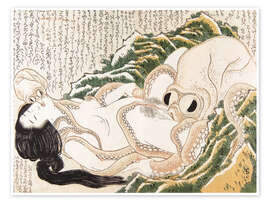 Wall art print The Dream of the Fisherman's Wife - Katsushika Hokusai