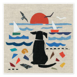 Wall art print Dog by the sea - Jenny Frean