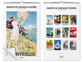 Wall calendar Vintage Travel Calendar - Europe in Vintage Posters 2026