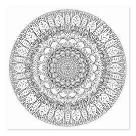 Colouring poster The leaves mandala - Heike Langenkamp