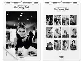 Wall calendar Black &amp; White Stars Calendar - Past Century Idols 2026