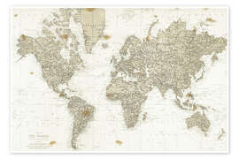 Poster Vintage World Map (English) - Sara Zieve Miller