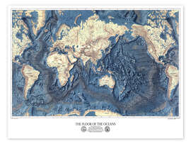 Poster The Floor of the Oceans - Vintage Educational Collection