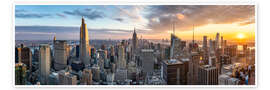 Wall art print New York City skyline at sunset - Jan Christopher Becke