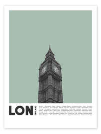 Wall art print Attractions in London II - Finlay and Noa