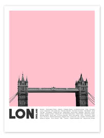 Wall art print Attractions in London III - Finlay and Noa