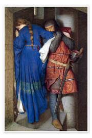 Poster Meeting on the Turret Stairs - Frederic William Burton