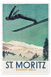 Wall art print St. Moritz, Engadine - Vintage Ski Collection