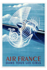 Wall art print In Every Sky, Air France - Vintage Travel Collection