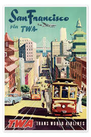 Wall art print San Francisco via TWA - Vintage Travel Collection