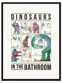 Framed art print Dinosaurs in the Bathroom - Wyatt9