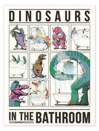 Wall art print Dinosaurs in the Bathroom - Wyatt9