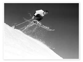 Wall art print Downhill skier in jump, 1950s - Vintage Ski Collection