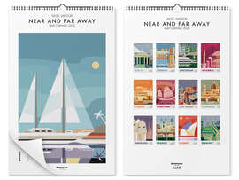 Wall calendar Retro Travel Calendar - Near and Far Away 2026 - Nigel Sandor
