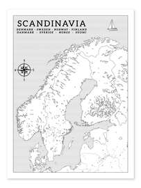 Colouring poster Scandinavia