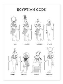 Colouring poster Egyptian gods