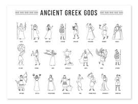 Colouring poster Greek Gods